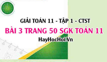 Giải bài 3 trang 50 Toán 11 tập 1 SGK Chân trời sáng tạo